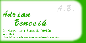adrian bencsik business card